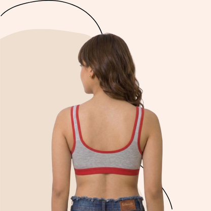 Cotton-Rich Full Coverage Solid Sports Bra For Women