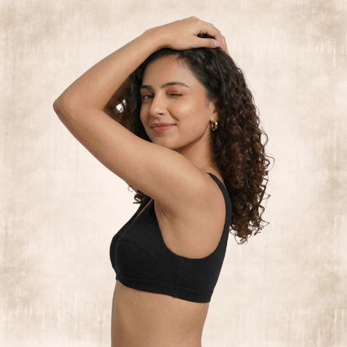 Cotton-Rich Full Coverage Solid Sports Bra For Women