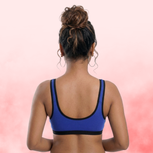 Cotton-Rich Full Coverage Solid Sports Bra For Women
