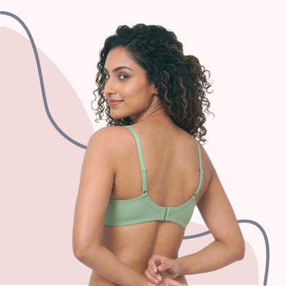 Cotton-Rich Full Coverage Solid Lightly Padded Bra For Women