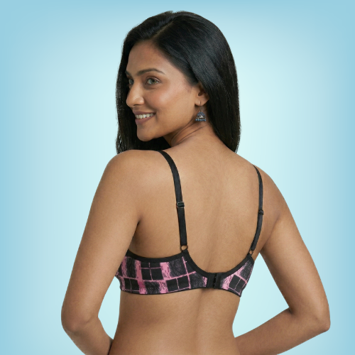 Cotton-Rich Full Coverage Solid Lightly Padded Bra For Women