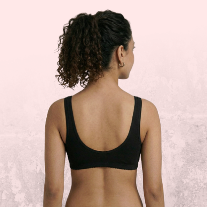 Cotton-Rich Full Coverage Solid Sports Bra For Women