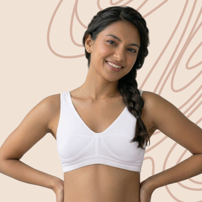 Cotton-Rich Full Coverage Double-Layered Solid Sports Bra For Women