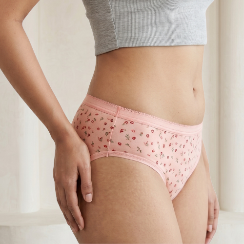 Cotton-Rich Mid-Waist Printed Hipster Panty For Women