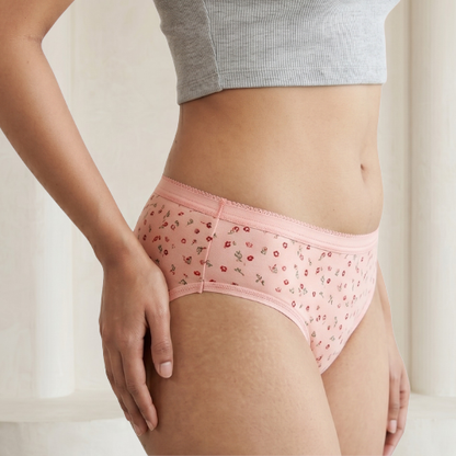 Cotton-Rich Mid-Waist Printed Hipster Panty For Women