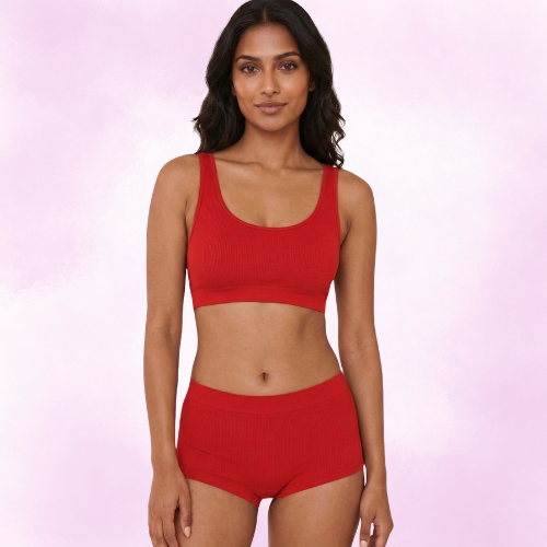 Cotton-Rich Full Coverage Everyday Lingerie Set For Women