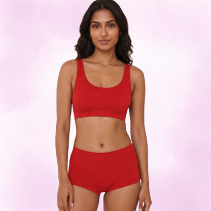 Cotton-Rich Full Coverage Everyday Lingerie Set For Women