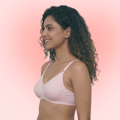 Cotton-Rich Full Coverage Solid Lightly Padded Bra For Women