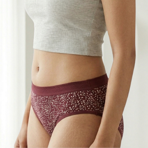 Cotton-Rich Mid-Rise Printed Bikini Panty For Women