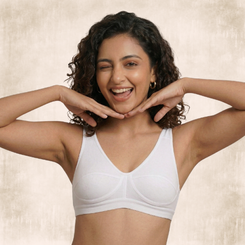 Cotton-Rich Full Coverage Solid Sports Bra For Women