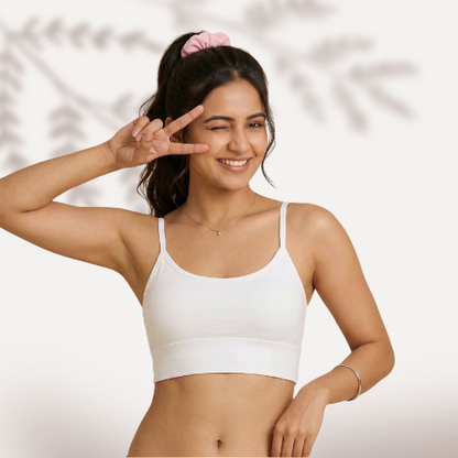 Cotton-Rich Full Coverage Padded Sports Bra For Women