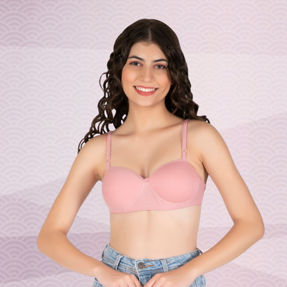 Cotton-Rich Padded Bra For Women