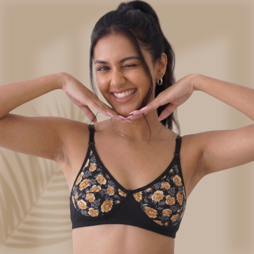 Cotton-Rich Non-Padded Full Coverage Fancy Bra for Women