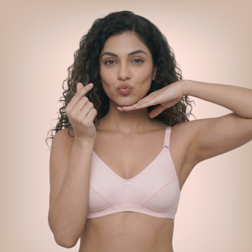 Cotton-Rich Full Coverage Padded Bra For Women