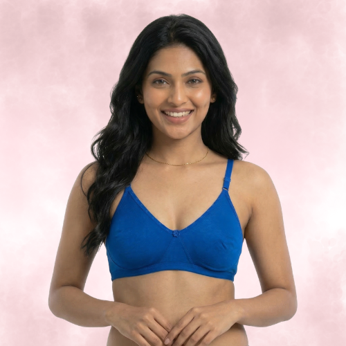 Cotton-Rich Full Coverage Solid T-Shirt Bra For Women