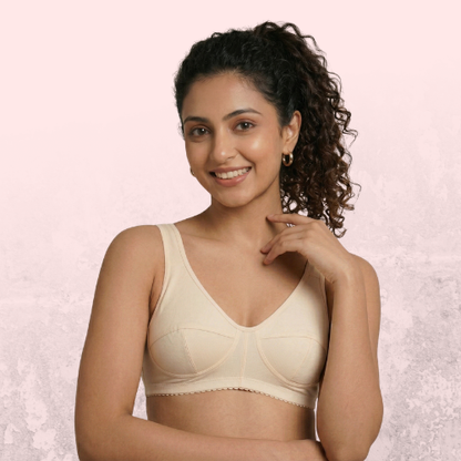 Cotton-Rich Full Coverage Solid Sports Bra For Women