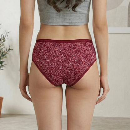 Cotton-Rich Mid-Waist Printed Hipster Panty For Women