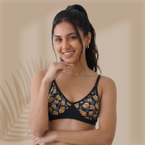 Cotton-Rich Non-Padded Full Coverage Fancy Bra for Women
