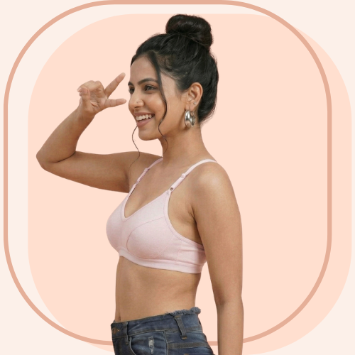 Cotton-Rich Full Coverage Solid Sports Bra For Women
