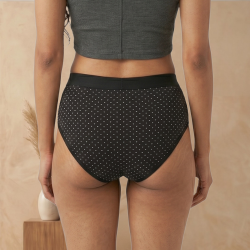 Cotton-Rich Mid-Waist Printed Brief Panty For Women