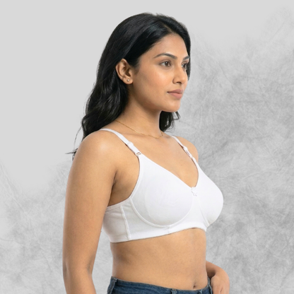 Cotton Rich Full Coverage Solid Double Layered T-Shirt Bra For Women