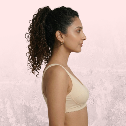 Cotton-Rich Full Coverage Solid Sports Bra For Women