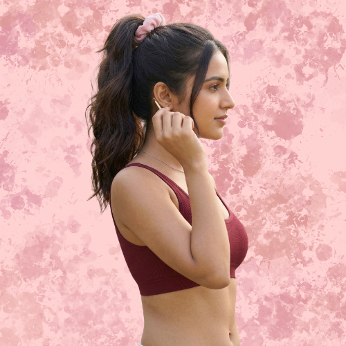 Spandex Full Coverage Solid Non-Padded Sports Bra For Women