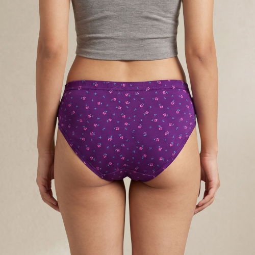 Cotton-Rich Mid-Waist Printed Hipster Panty For Women