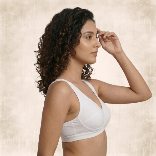 Cotton-Rich Full Coverage Solid Sports Bra For Women