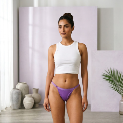 Cotton-Rich Mid-Rise Thong Panty For Women