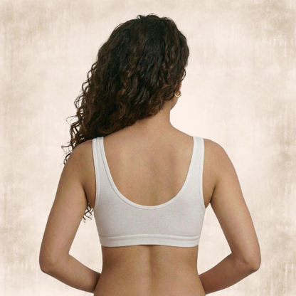 Cotton-Rich Full Coverage Solid Sports Bra For Women