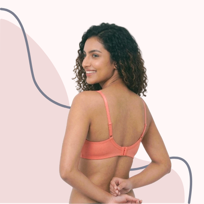 Cotton-Rich Full Coverage Solid Lightly Padded Bra For Women