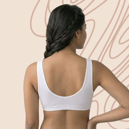 Cotton-Rich Full Coverage Double-Layered Solid Sports Bra For Women