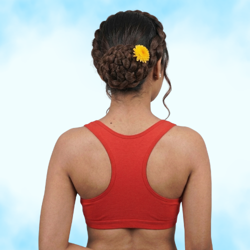 Cotton-Rich Full Coverage Solid Sports Bra For Women