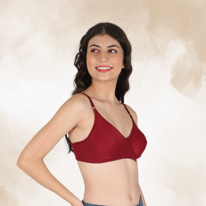 Cotton-Rich Full Coverage Double Layered T-Shirt Bra For Women