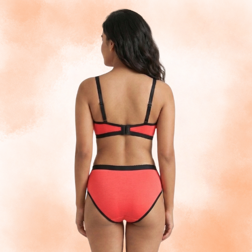 Cotton-Rich Full Coverage Everyday Lingerie Set For Women
