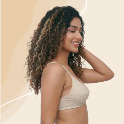 Cotton-Rich Full Coverage Solid Lightly Padded Bra For Women