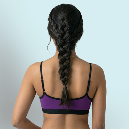 Cotton-Rich Full Coverage Solid Sports Bra For Women