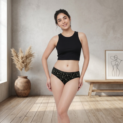 Cotton-Rich Low-Waist Printed Hipster Panty For Women