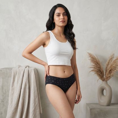 Cotton-Rich Low-Waist Printed Hipster Panty For Women